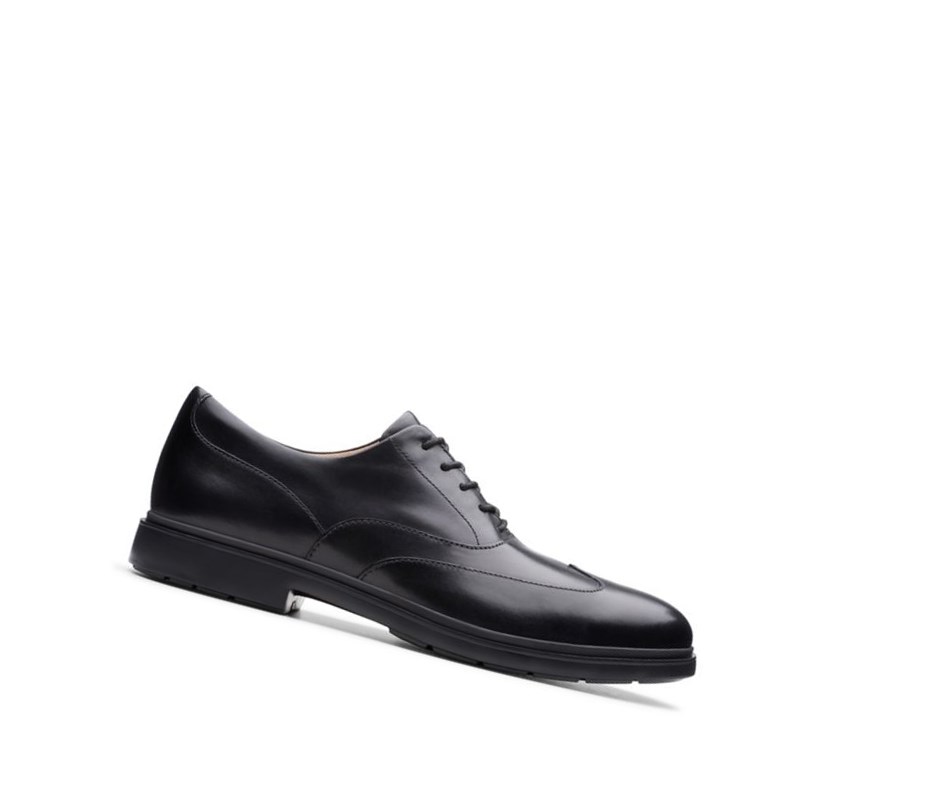 Chaussures Habillées Clarks Un Tailor Wing Cuir Homme Noir | AOSK39017