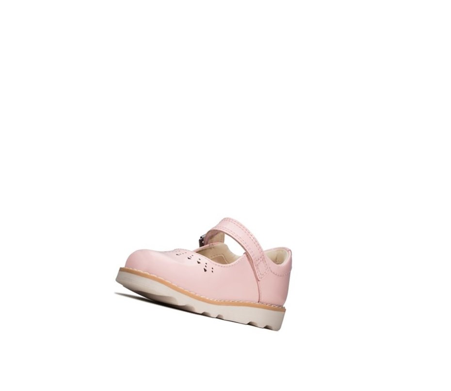 Chaussures Mary Jane Clarks Crown Jump Vernis Cuir Fille Rose | IDOC80762