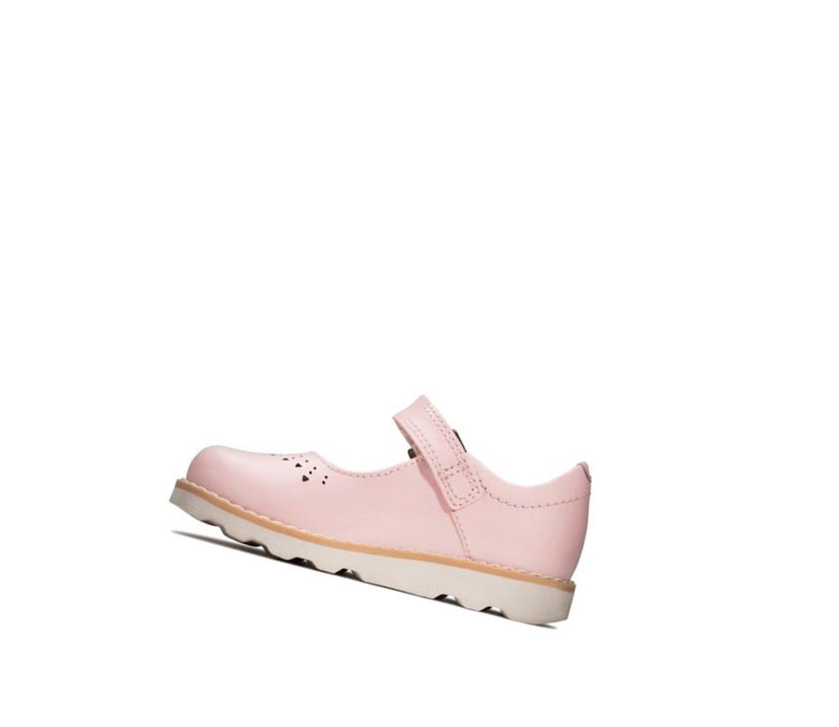 Chaussures Mary Jane Clarks Crown Jump Vernis Cuir Fille Rose | IDOC80762