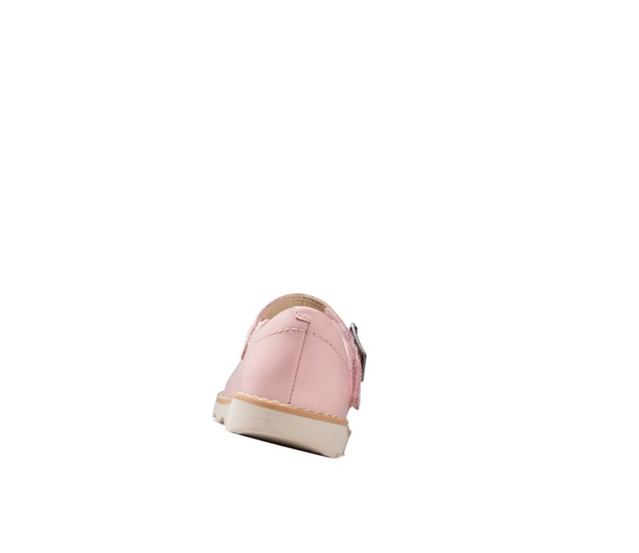 Chaussures Mary Jane Clarks Crown Jump Vernis Cuir Fille Rose | IDOC80762