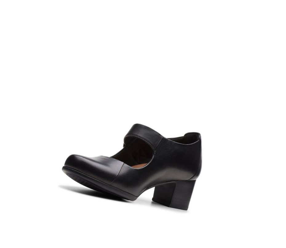 Chaussures Mary Jane Clarks Un Damson Vibe Cuir Femme Noir | BZOU39168