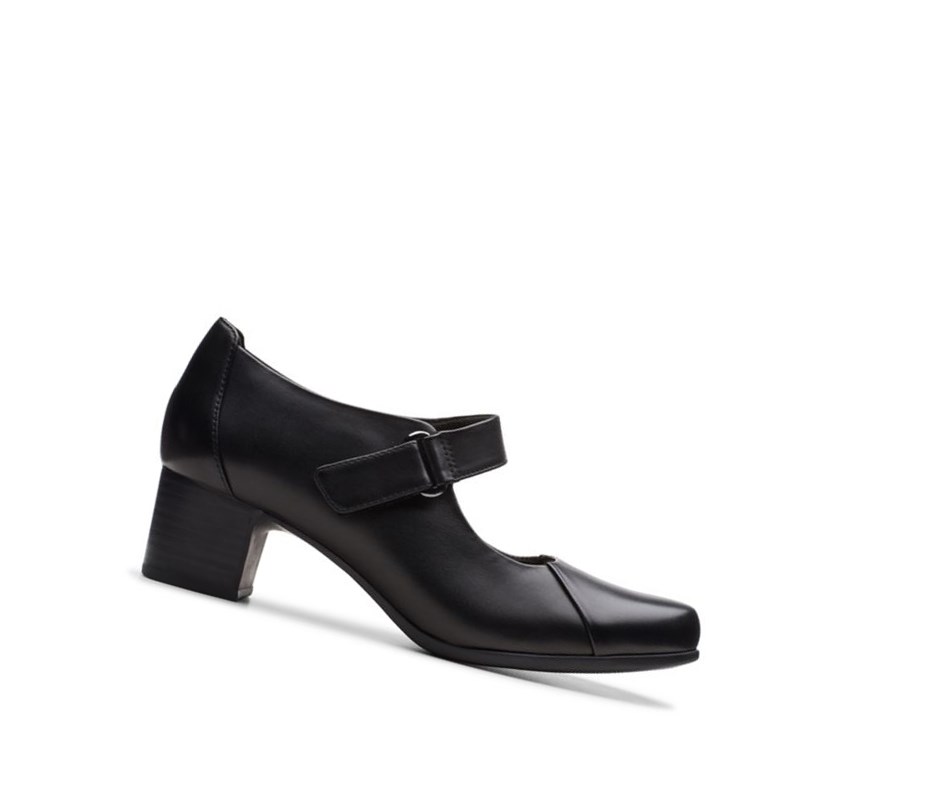 Chaussures Mary Jane Clarks Un Damson Vibe Cuir Femme Noir | BZOU39168