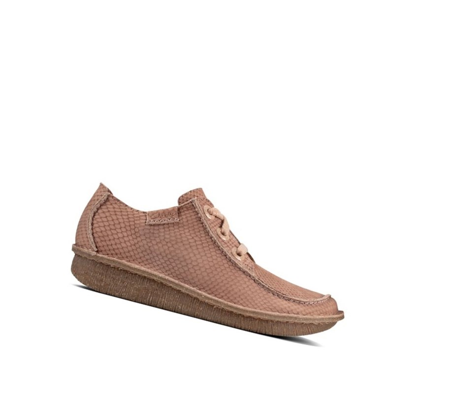 Chaussures Plates Clarks Funny Dream Nubuck Femme Rose | YRGW31465