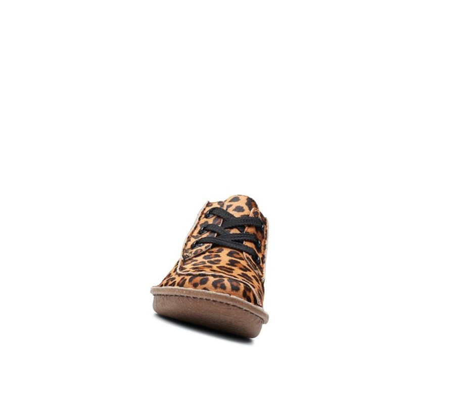 Chaussures Plates Clarks Funny Dream Print Cuir Femme Leopard | MWQA20379