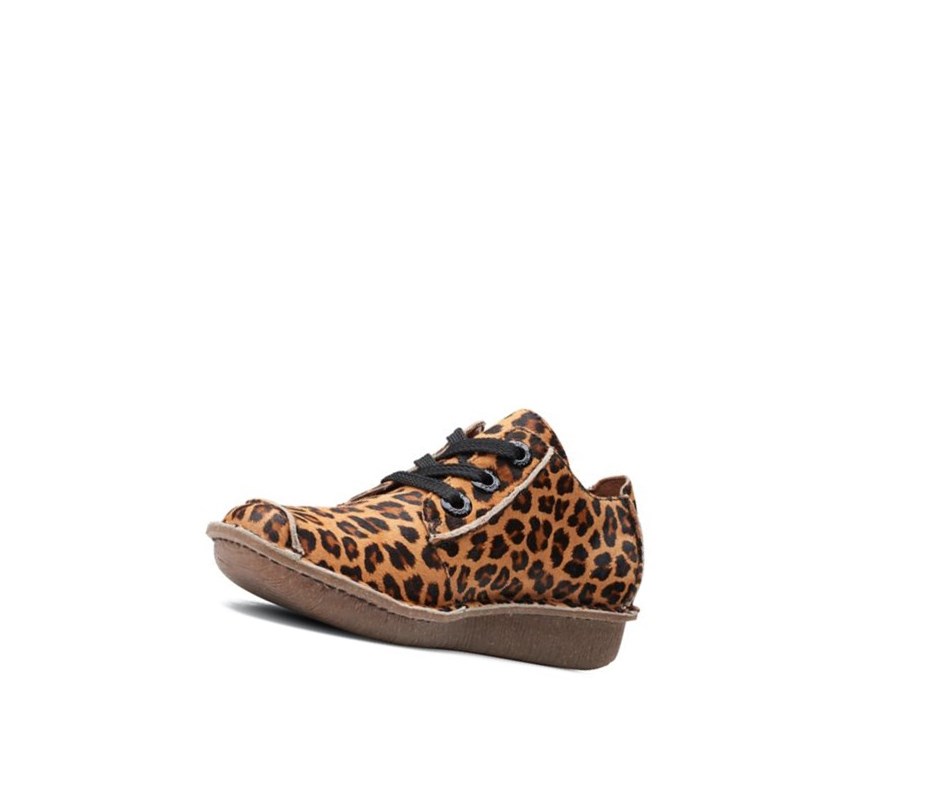 Chaussures Plates Clarks Funny Dream Print Cuir Femme Leopard | MWQA20379