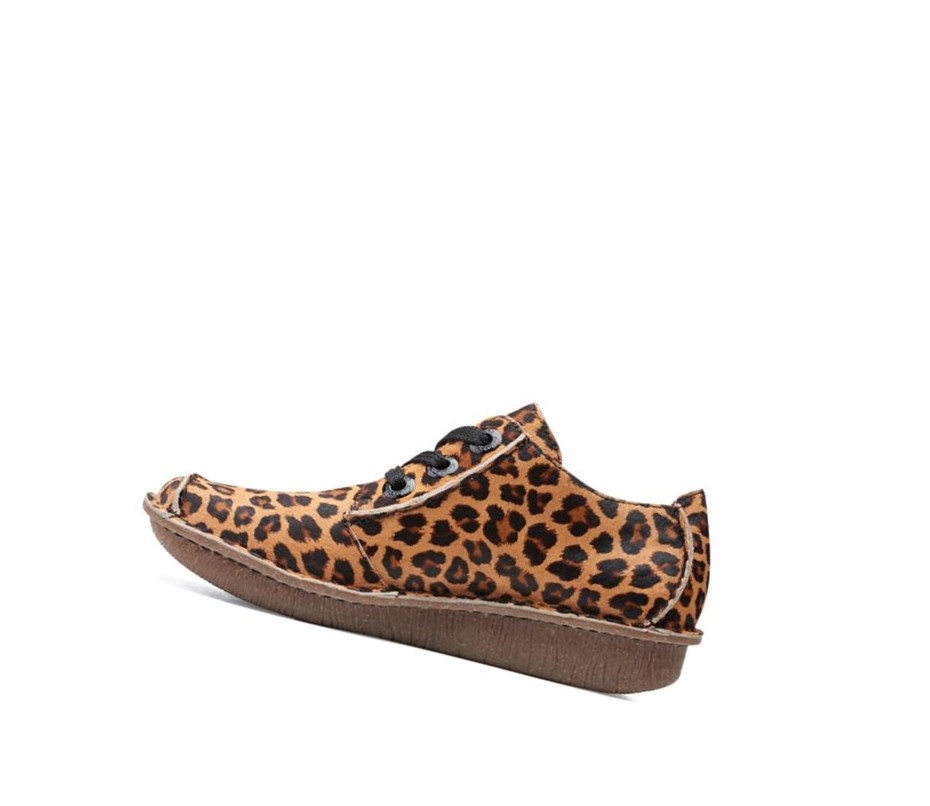 Chaussures Plates Clarks Funny Dream Print Cuir Femme Leopard | MWQA20379