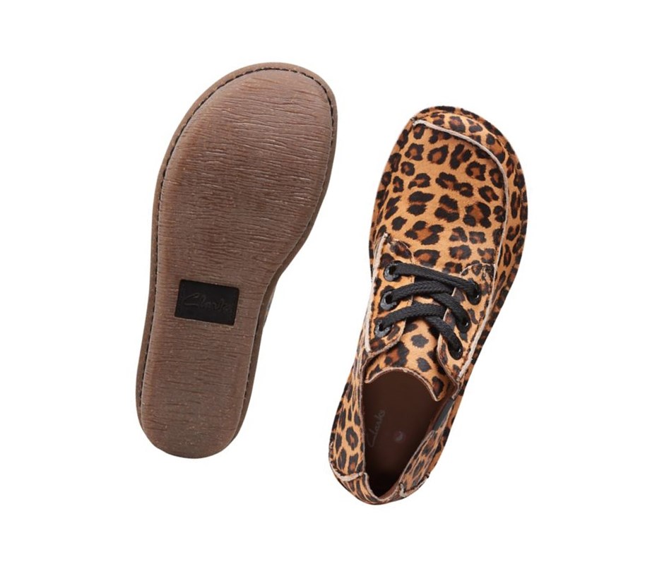 Chaussures Plates Clarks Funny Dream Print Cuir Femme Leopard | MWQA20379