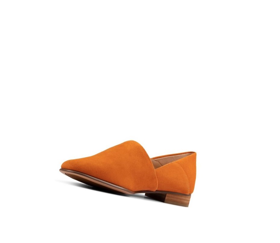 Chaussures Plates Clarks Pure Tone Daim Femme Orange | GAHR69581