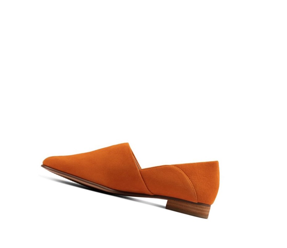 Chaussures Plates Clarks Pure Tone Daim Femme Orange | GAHR69581