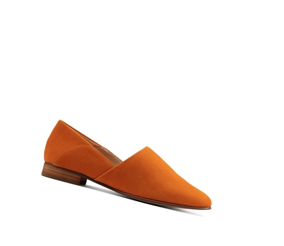 Chaussures Plates Clarks Pure Tone Daim Femme Orange | GAHR69581