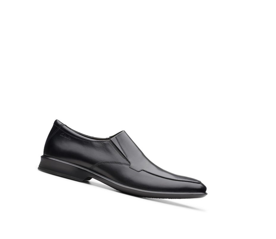 Chaussures Slip On Clarks Bensley Step Cuir Homme Noir | KPXB31486