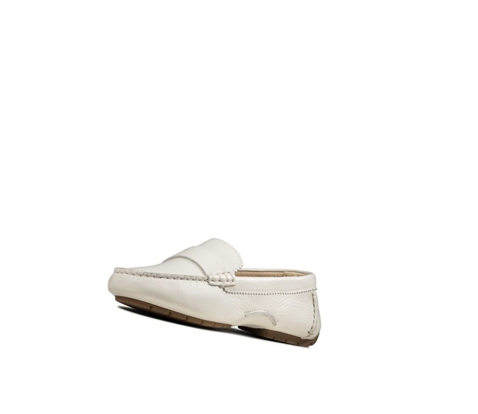 Chaussures Slip On Clarks C Mocc Cuir Femme Blanche | EOGW20971