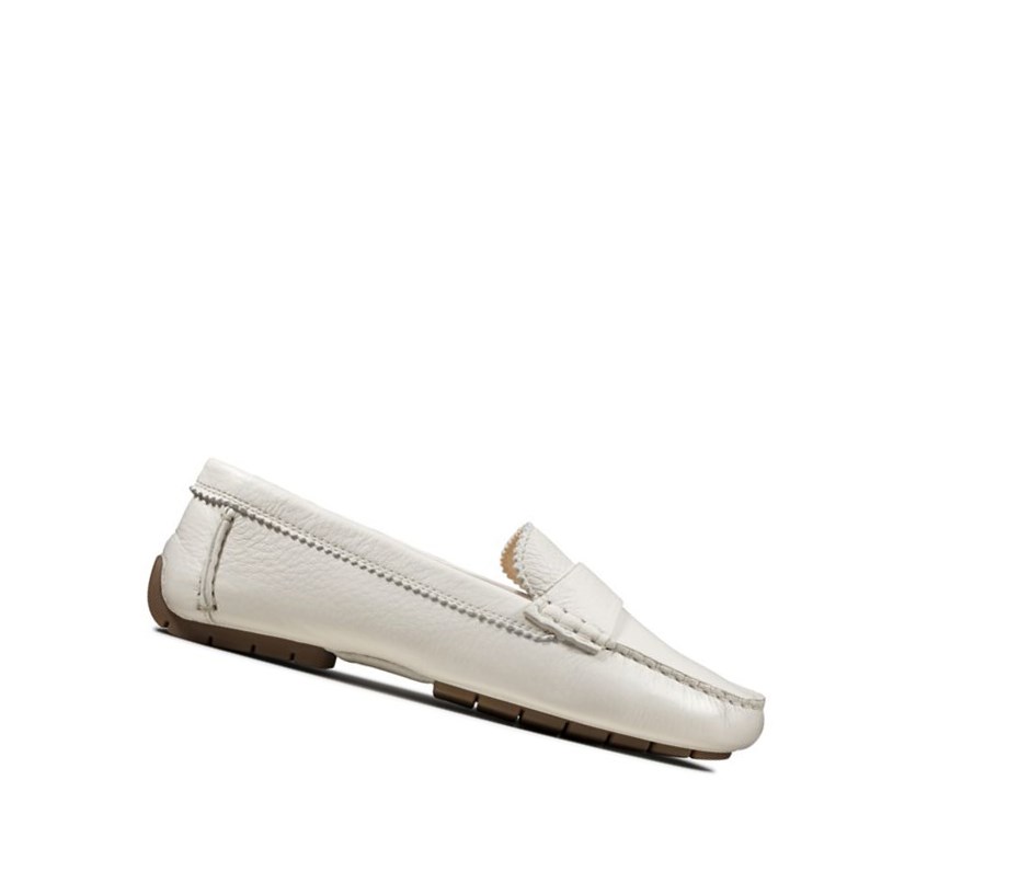 Chaussures Slip On Clarks C Mocc Cuir Femme Blanche | EOGW20971