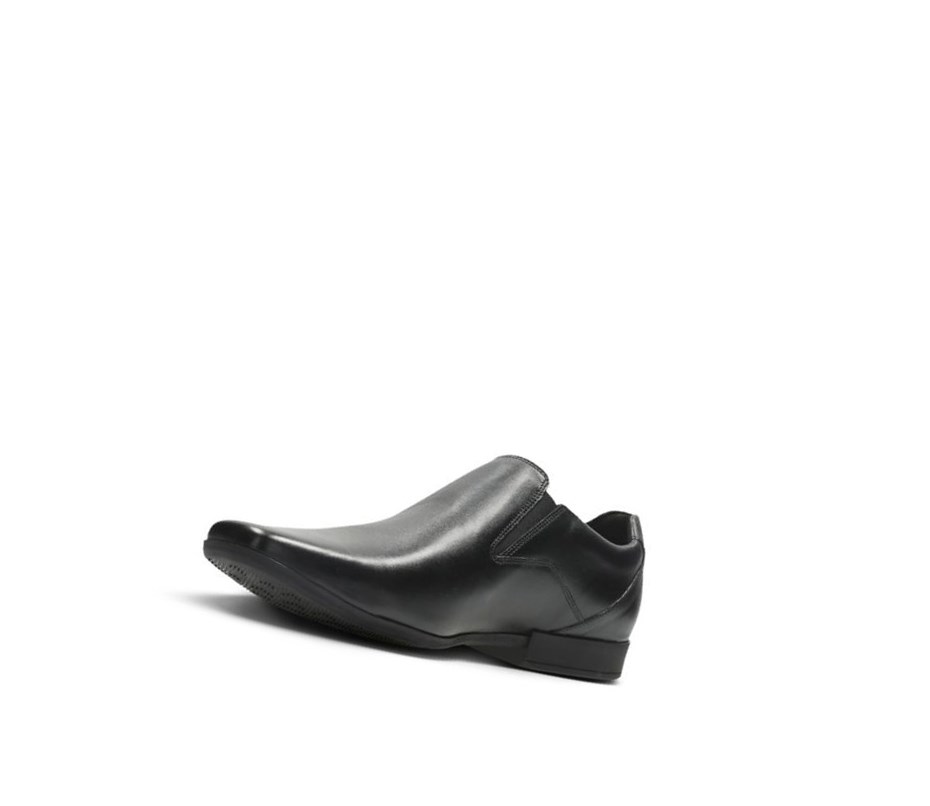 Chaussures Slip On Clarks Glement Slip Cuir Homme Noir | MEHT84371