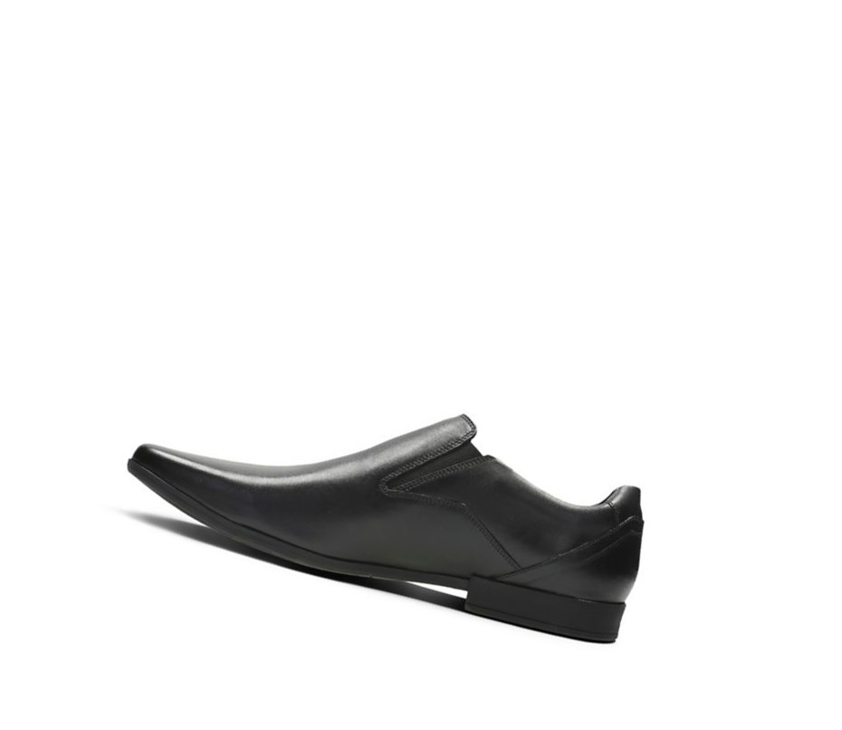 Chaussures Slip On Clarks Glement Slip Cuir Homme Noir | MEHT84371