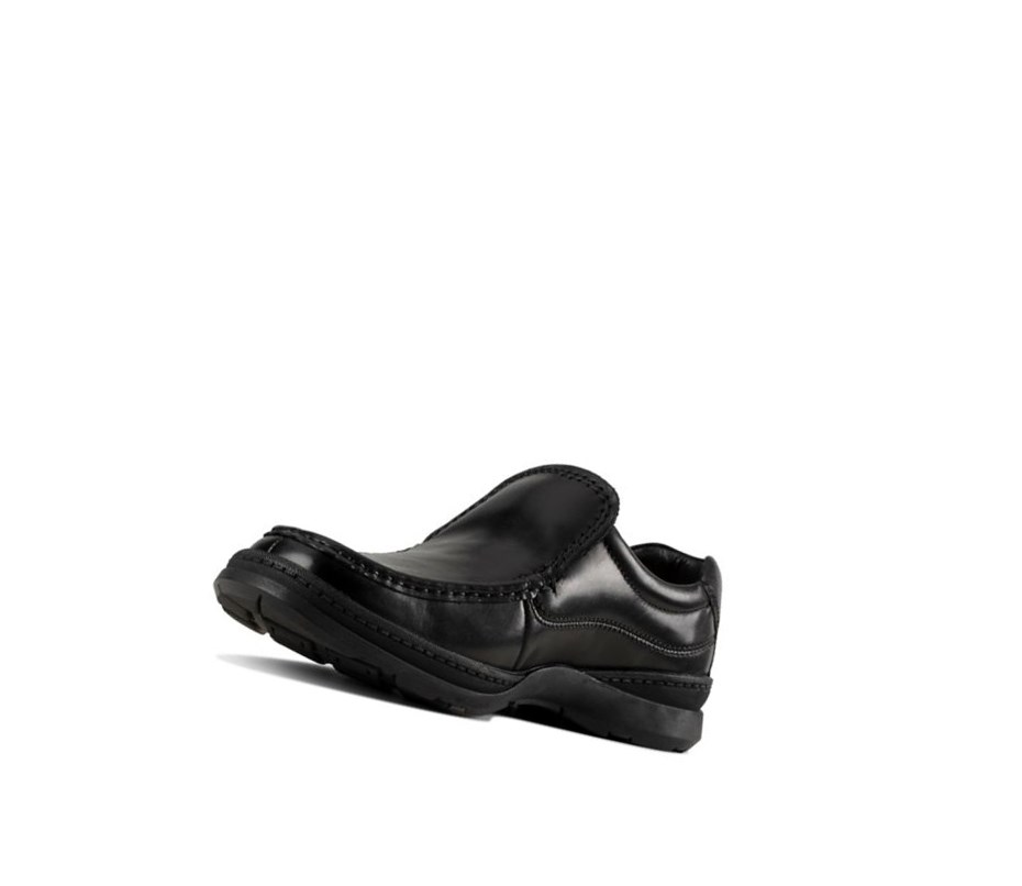 Chaussures Slip On Clarks Line Free Cuir Homme Noir | UIYW06492