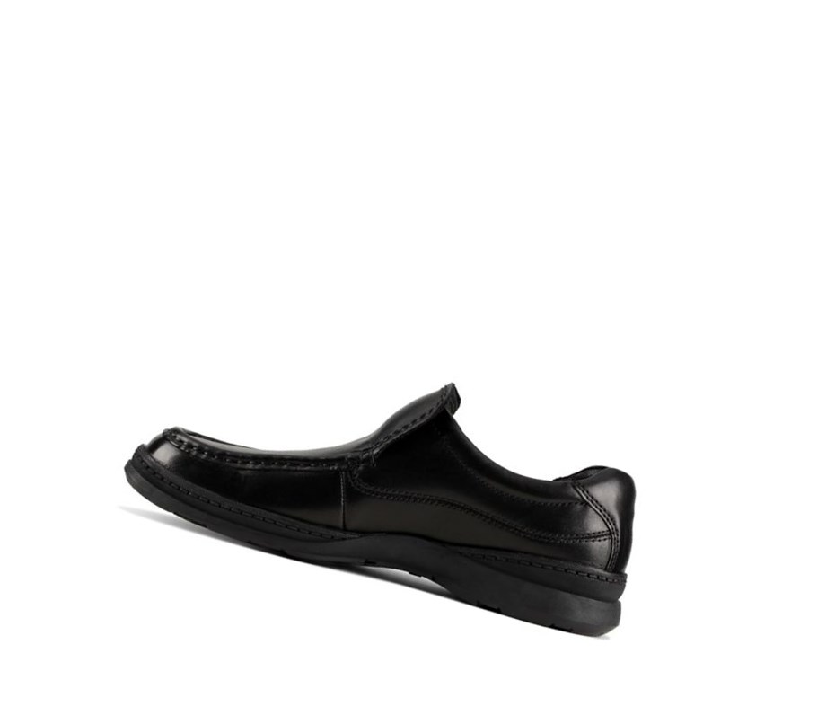 Chaussures Slip On Clarks Line Free Cuir Homme Noir | UIYW06492