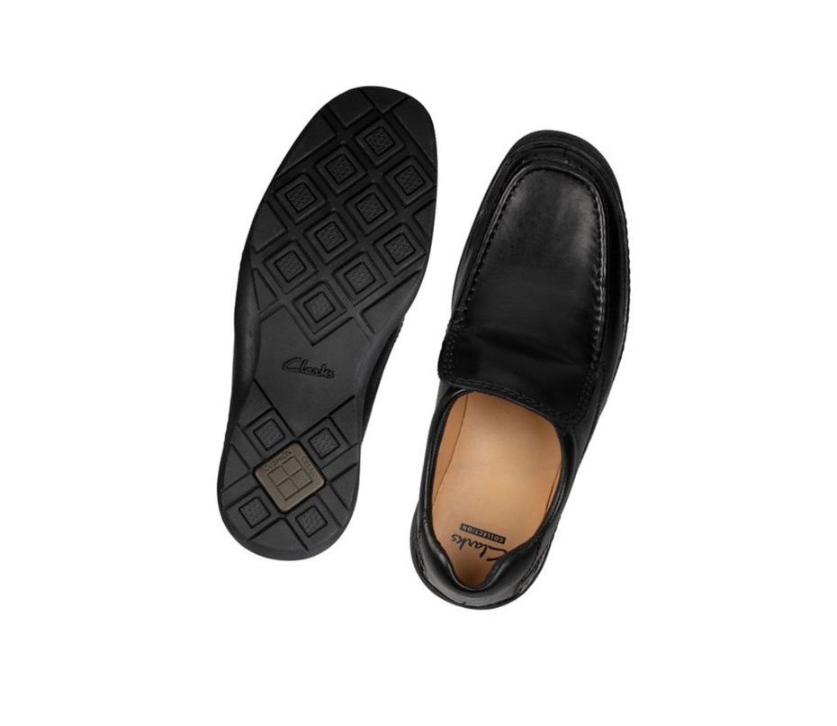 Chaussures Slip On Clarks Line Free Cuir Homme Noir | UIYW06492