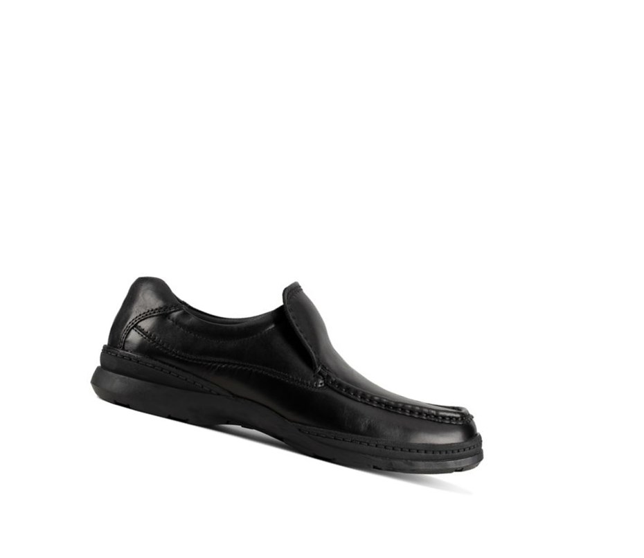 Chaussures Slip On Clarks Line Free Cuir Homme Noir | UIYW06492