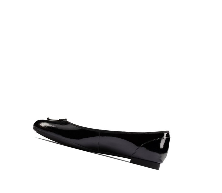 Chaussures Slip On Clarks Patale Vernis Cuir Femme Noir | NFRG80726