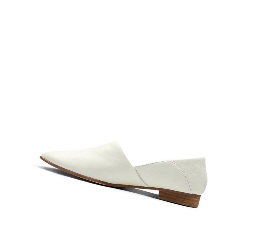 Chaussures Slip On Clarks Pure Tone Cuir Femme Blanche | IQSH52193