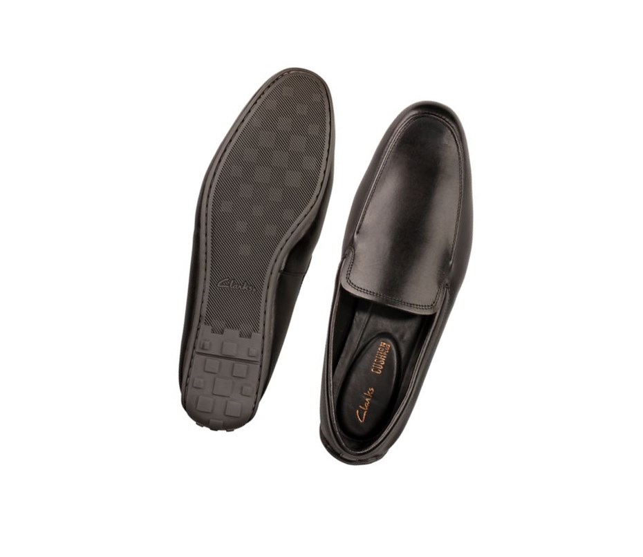 Chaussures Slip On Clarks Reazor Plain Cuir Homme Noir | QSZY06341