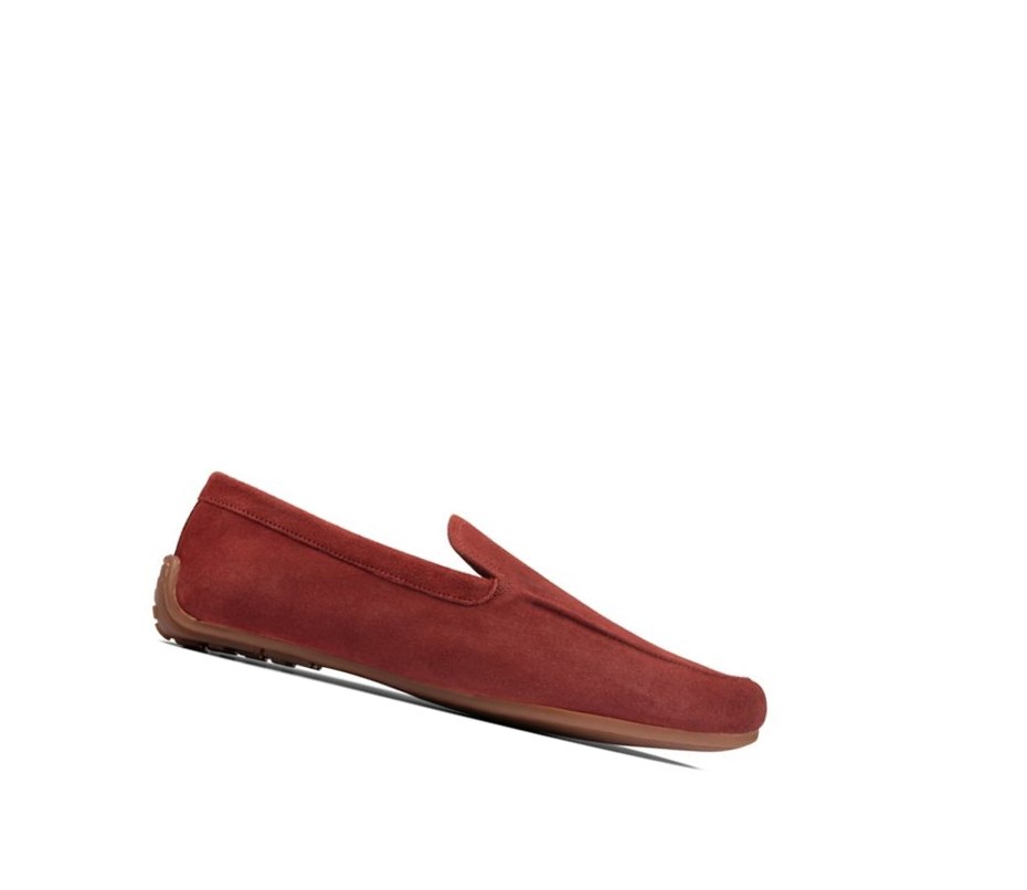 Chaussures Slip On Clarks Reazor Plain Daim Homme Rouge | JIST45728