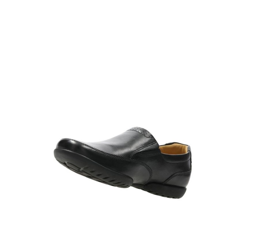 Chaussures Slip On Clarks Recline Free Cuir Homme Noir | JTPZ84290