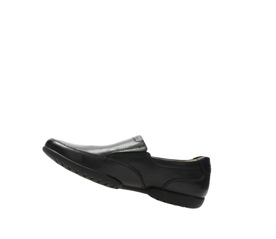 Chaussures Slip On Clarks Recline Free Cuir Homme Noir | JTPZ84290