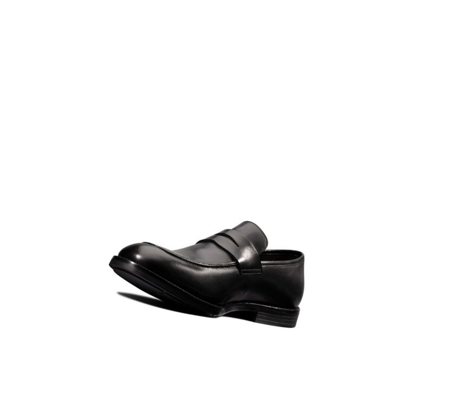 Chaussures Slip On Clarks Ronnie Step Cuir Homme Noir | VZGQ14807