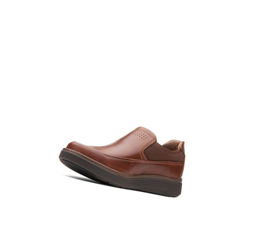 Chaussures Slip On Clarks Un Abode Go Cuir Homme Marron Foncé | AMEK54367