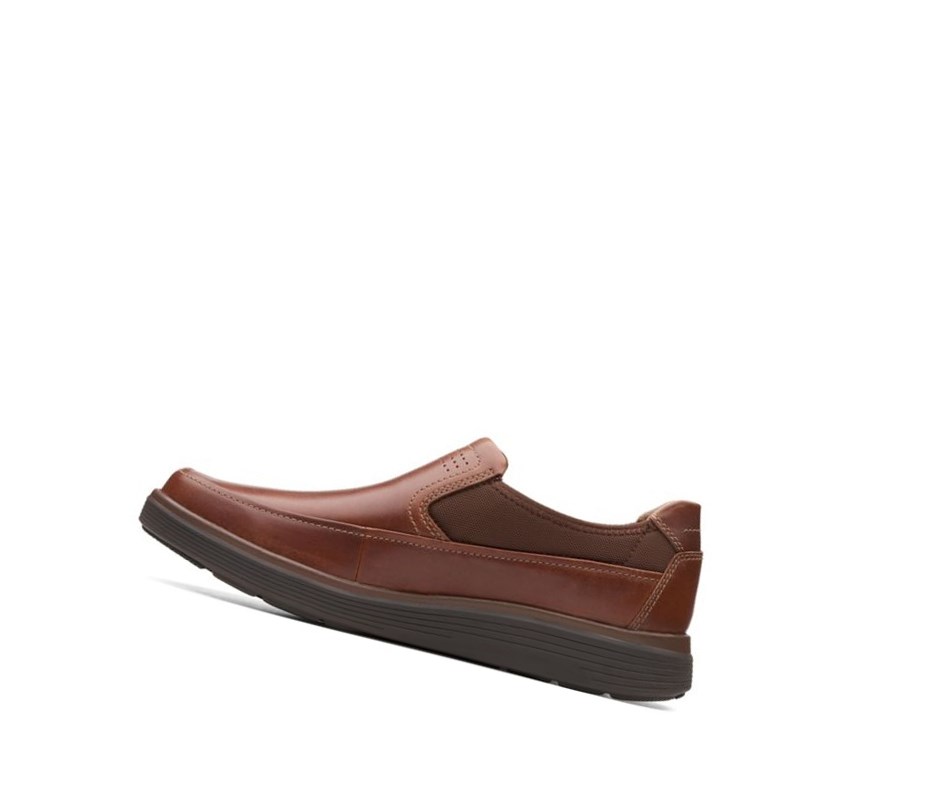 Chaussures Slip On Clarks Un Abode Go Cuir Homme Marron Foncé | AMEK54367