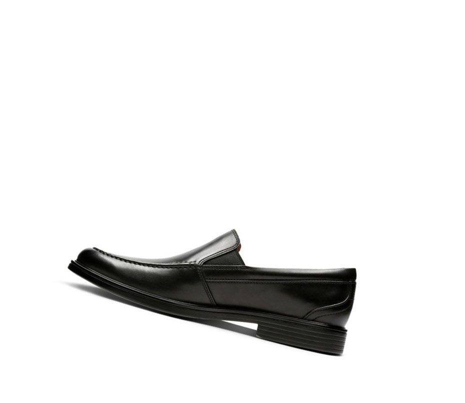 Chaussures Slip On Clarks Un Aldric Slip Cuir Homme Noir | IHBZ84371