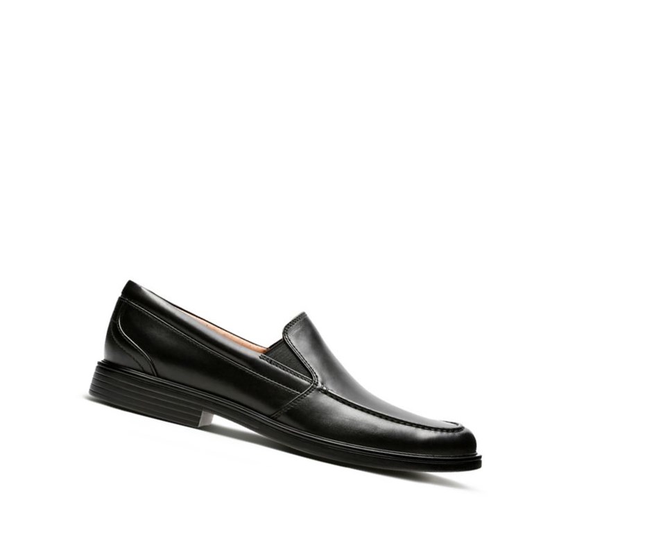 Chaussures Slip On Clarks Un Aldric Slip Cuir Homme Noir | IHBZ84371