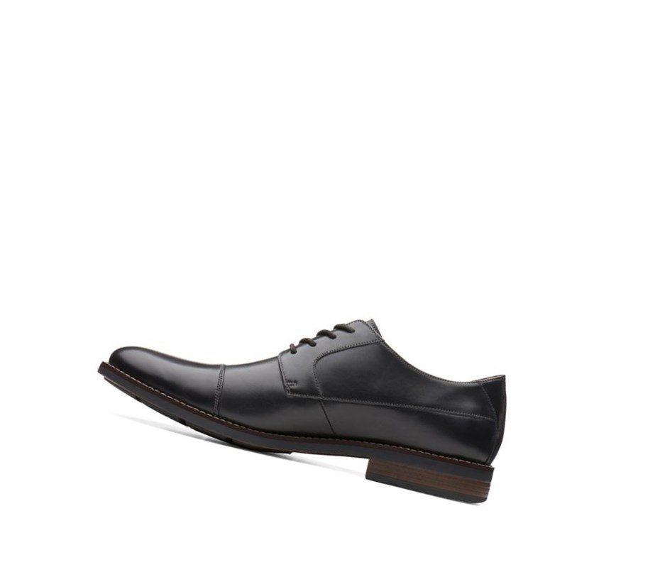 Chaussures de Marche Clarks Becken Cap Cuir Homme Noir | NMEQ30476