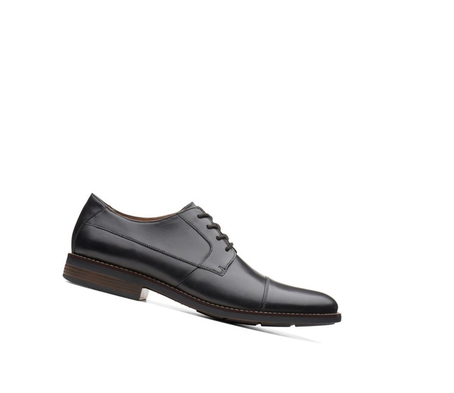 Chaussures de Marche Clarks Becken Cap Cuir Homme Noir | NMEQ30476