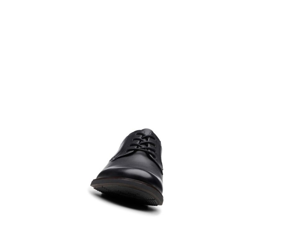 Chaussures de Marche Clarks Becken Dentelle Cuir Homme Noir | KHMF75184