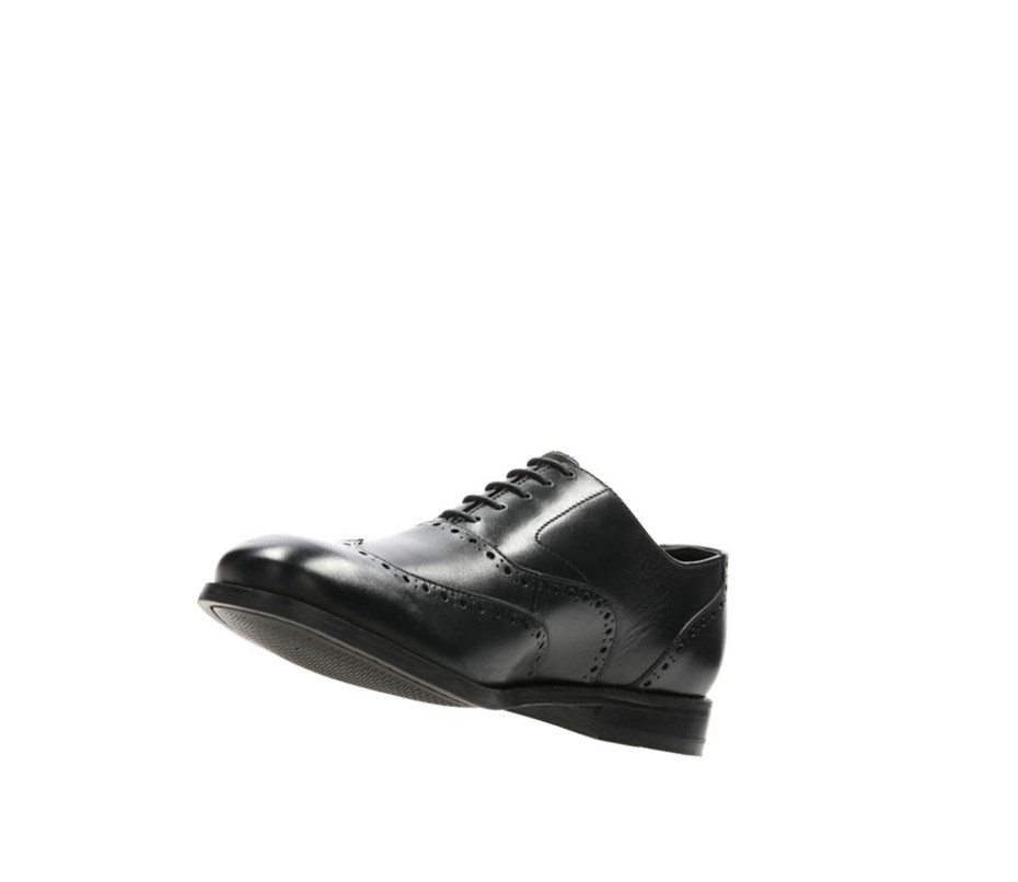 Chaussures de Marche Clarks Edward Walk Cuir Homme Noir | JELX51906