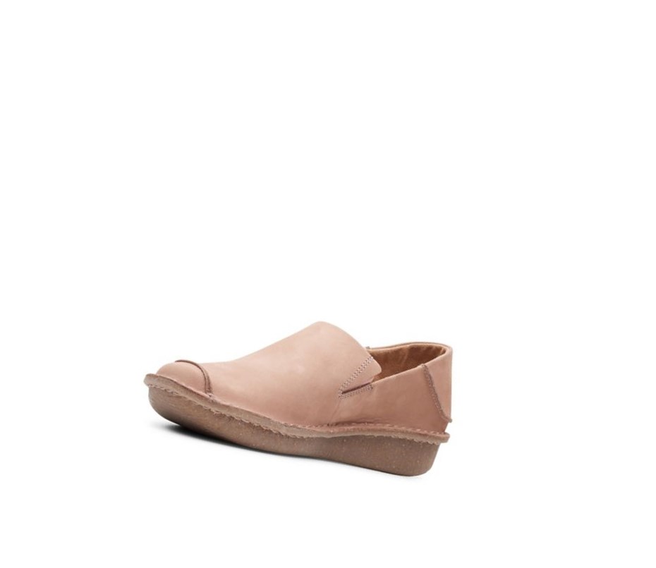 Chaussures de Marche Clarks Funny Go Nubuck Femme Rose | QCHY79203