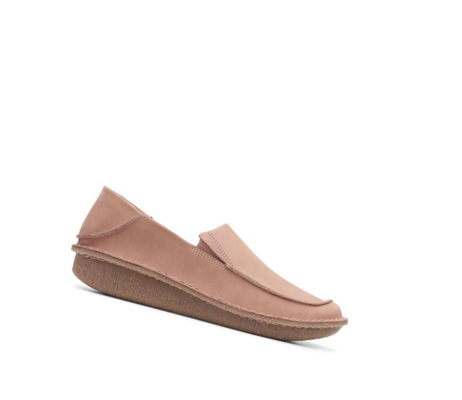 Chaussures de Marche Clarks Funny Go Nubuck Femme Rose | QCHY79203