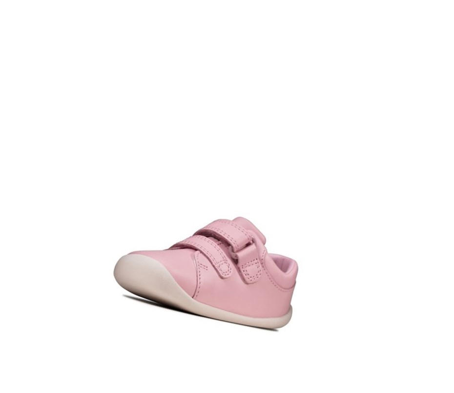 Chaussures de Marche Clarks Roamer Craft Cuir Fille Rose | BLCH03279