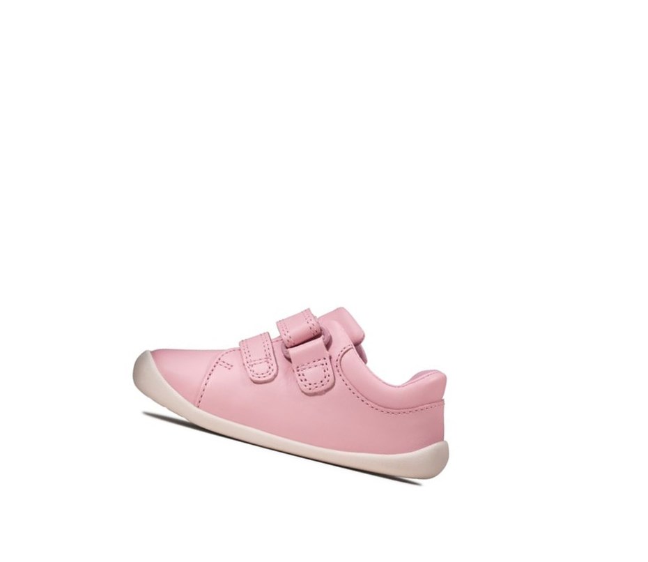 Chaussures de Marche Clarks Roamer Craft Cuir Fille Rose | BLCH03279