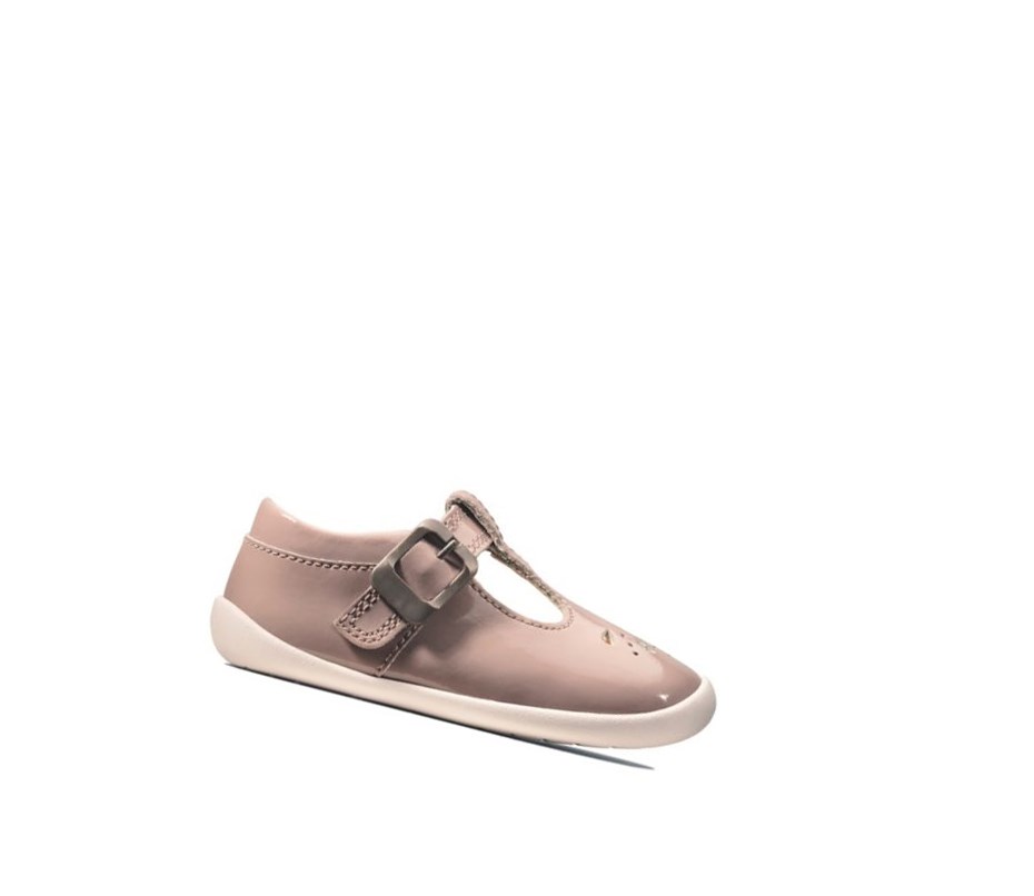 Chaussures de Marche Clarks Roamer Star Vernis Fille Rose | GKYF92031