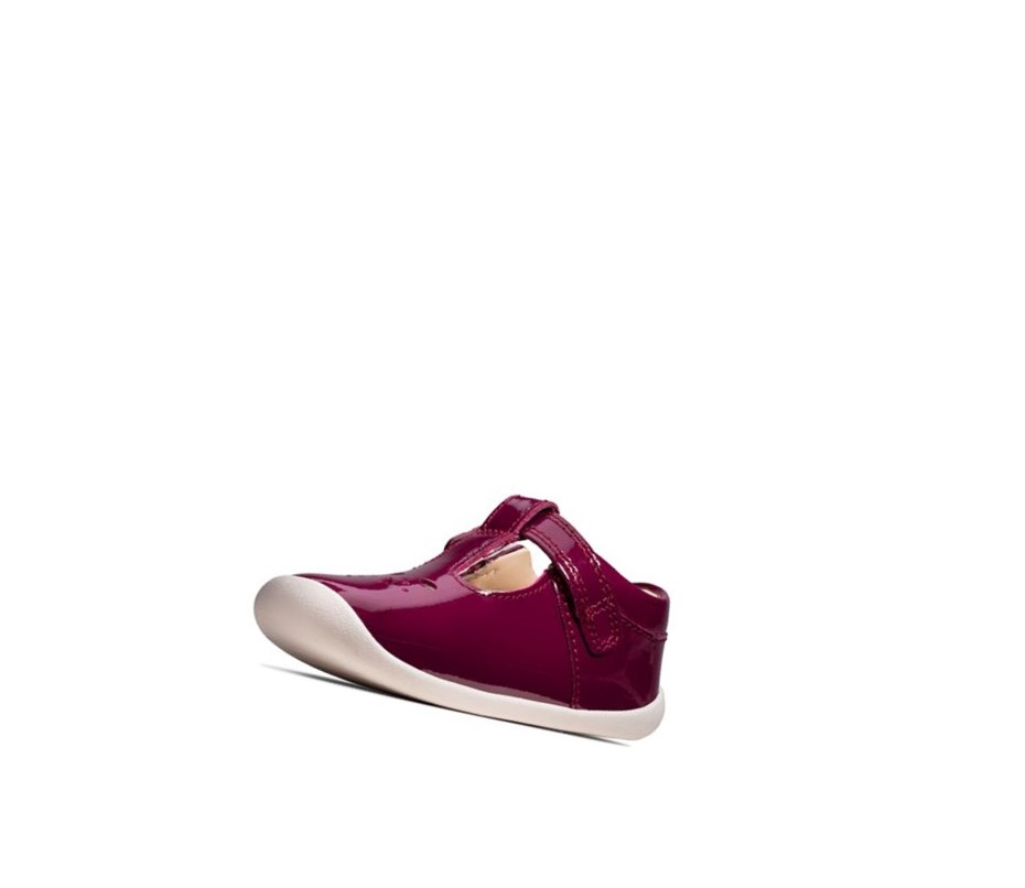 Chaussures de Marche Clarks Roamer Star T-bar Fille Bordeaux | IZJQ92456