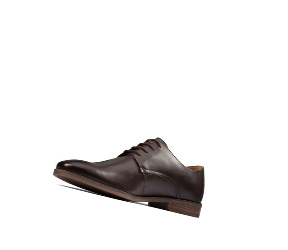 Chaussures de Marche Clarks Stanford Walk Cuir Homme Marron Foncé | RATD85013