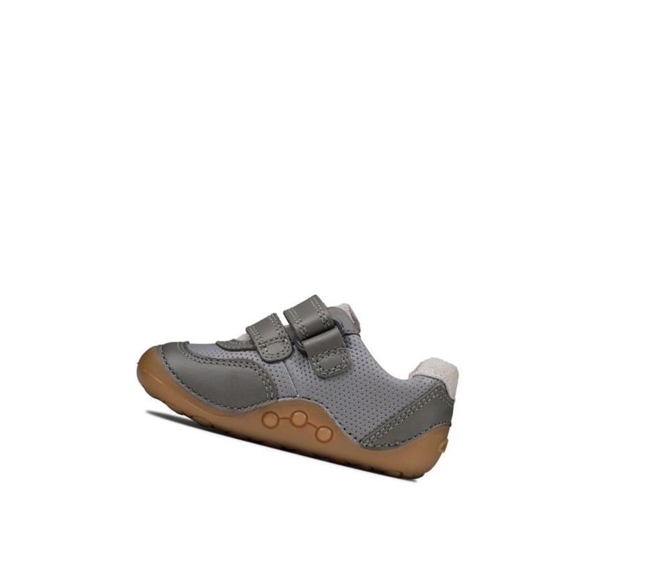 Chaussures de Marche Clarks Tiny Dusk Daim Garcon Grise | IJTQ38560