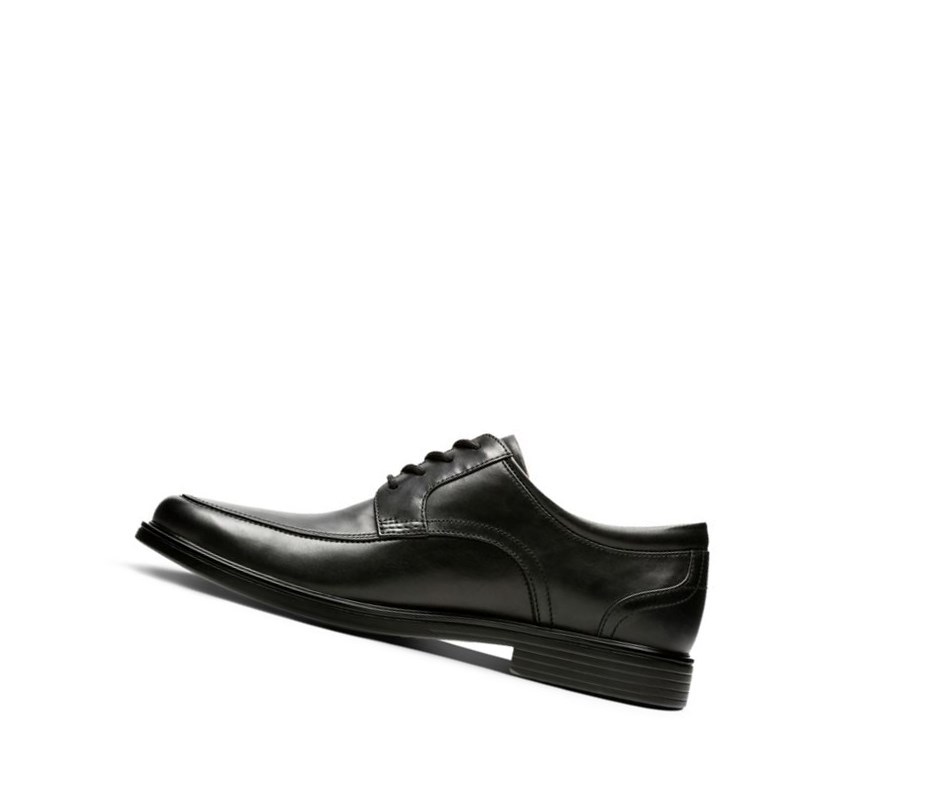 Chaussures de Marche Clarks Un Aldric Park Cuir Larges Fit Homme Noir | RVEK09487