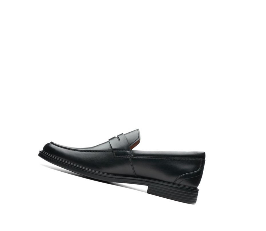 Chaussures de Marche Clarks Un Aldric Step Cuir Homme Noir | PEMY37840