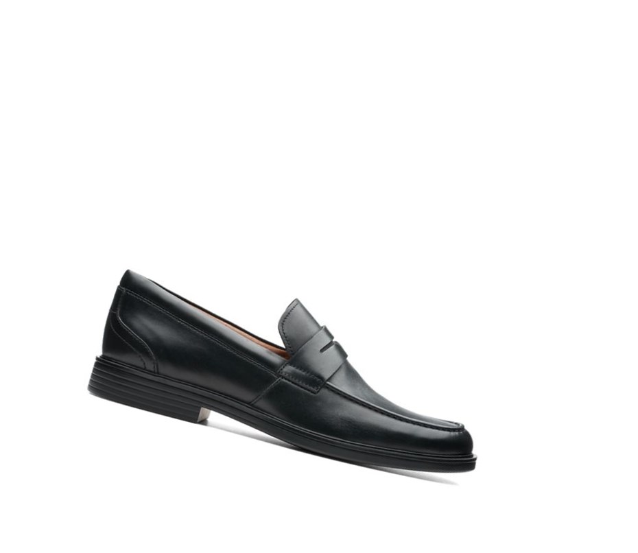 Chaussures de Marche Clarks Un Aldric Step Cuir Homme Noir | PEMY37840