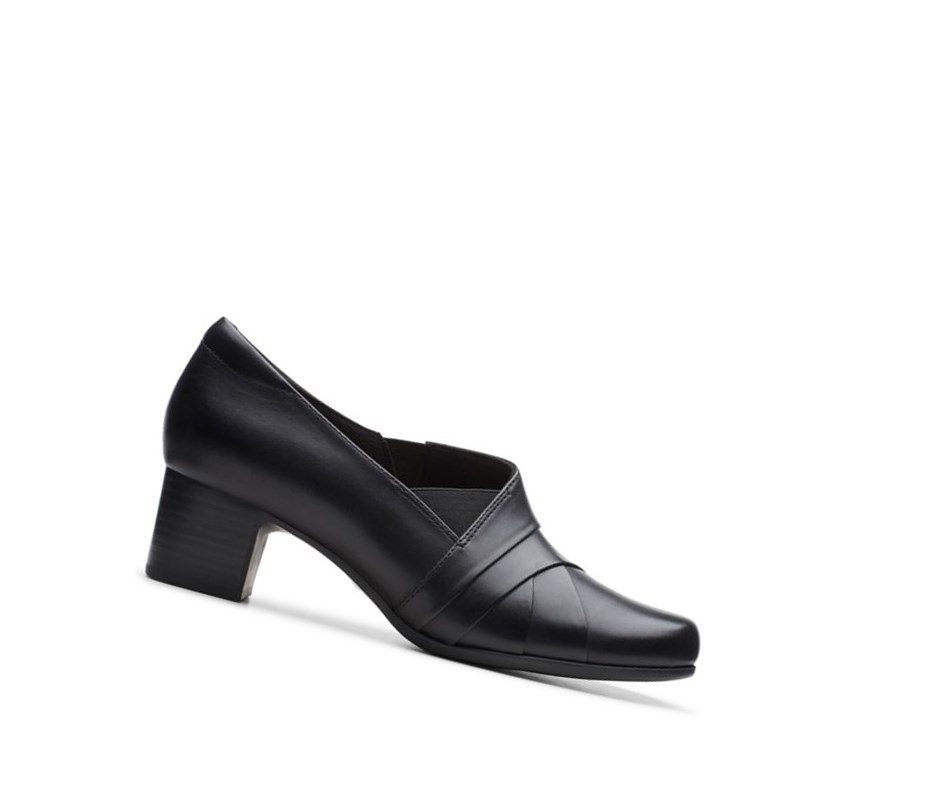 Chaussures de Marche Clarks Un Damson Adele Cuir Femme Noir | LRZQ73810